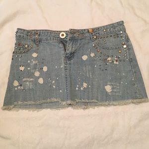 Denim mini skirt